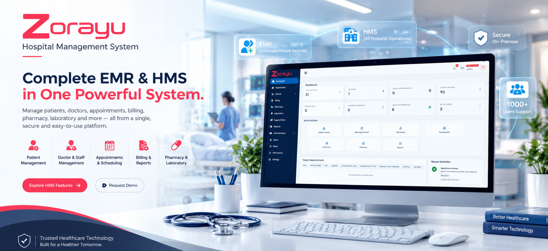 Zorayu Clinic EMR and Diagnostics Platform Interface